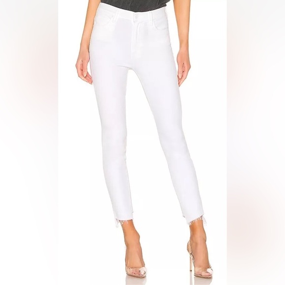 Mother Denim Ankle Fray Jeans Stunner Two Step White Glass Slipper 25 *S25 - Picture 1 of 9